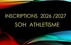 INFORMATIONS INSCRIPTIONS ADULTES RUNNING 2026/2027